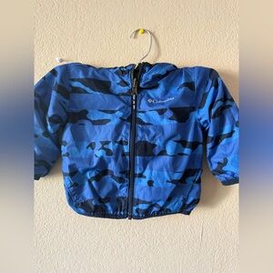 Columbia Kids Blue and Black Camo Puffer Jacket
